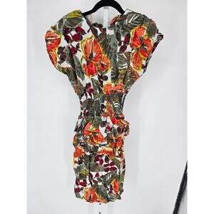Vtg 1980s Paquette Too Womens Sz 6 Knee Length Dress Bright Floral Print
